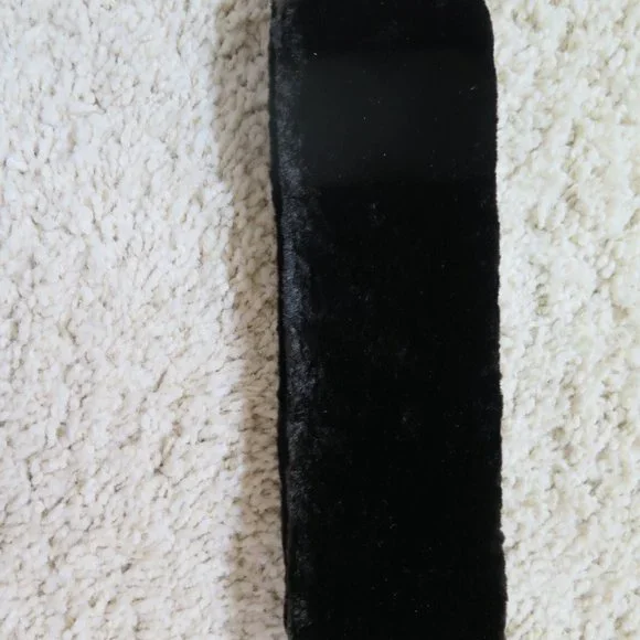 Authentic Sheared Black Beaver Fur Jacket Headband Belt - Picture 9 of 13